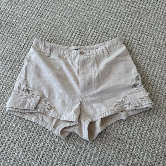 Carmar Tan distressed khaki shorts - Picture 1 of 5